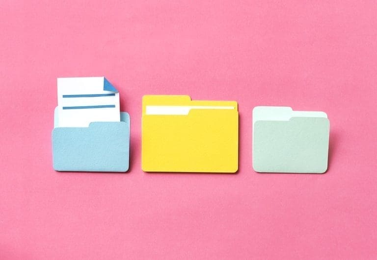 illustration of folders on a pink background - hoa documents online