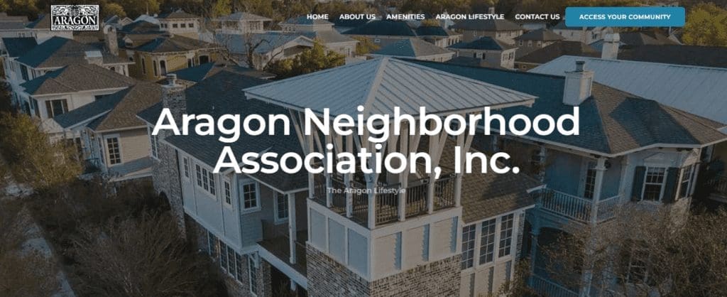 HOA websites Aragon Neighborhood Association